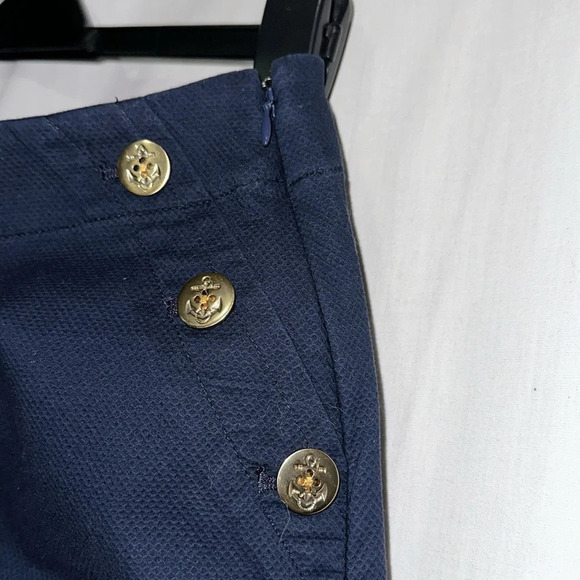 navy with gold tone nautical detail J Crew shorts size 10 - Picture 4 of 4